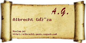 Albrecht Géza névjegykártya